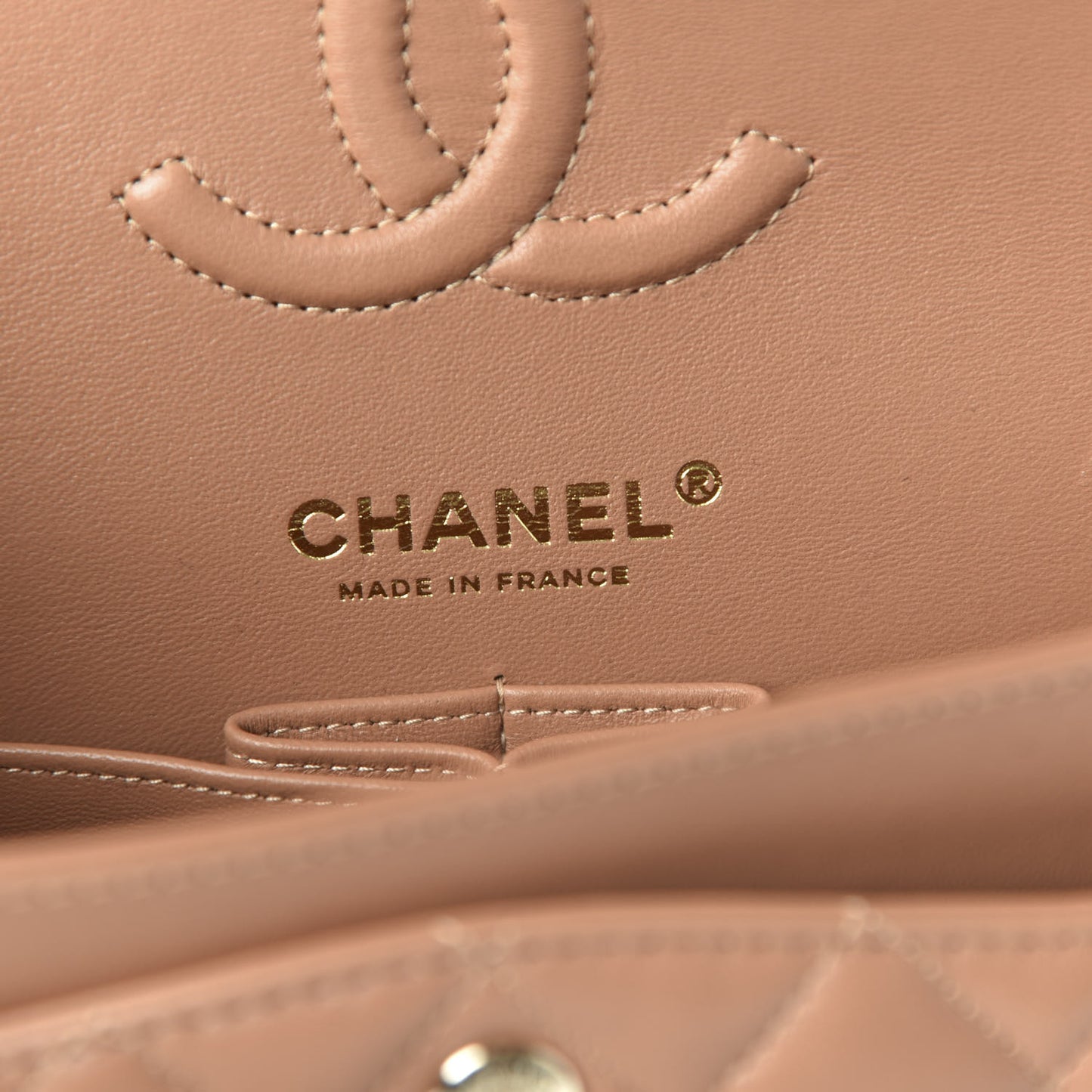 Lambskin Quilted Small Double Flap Brown