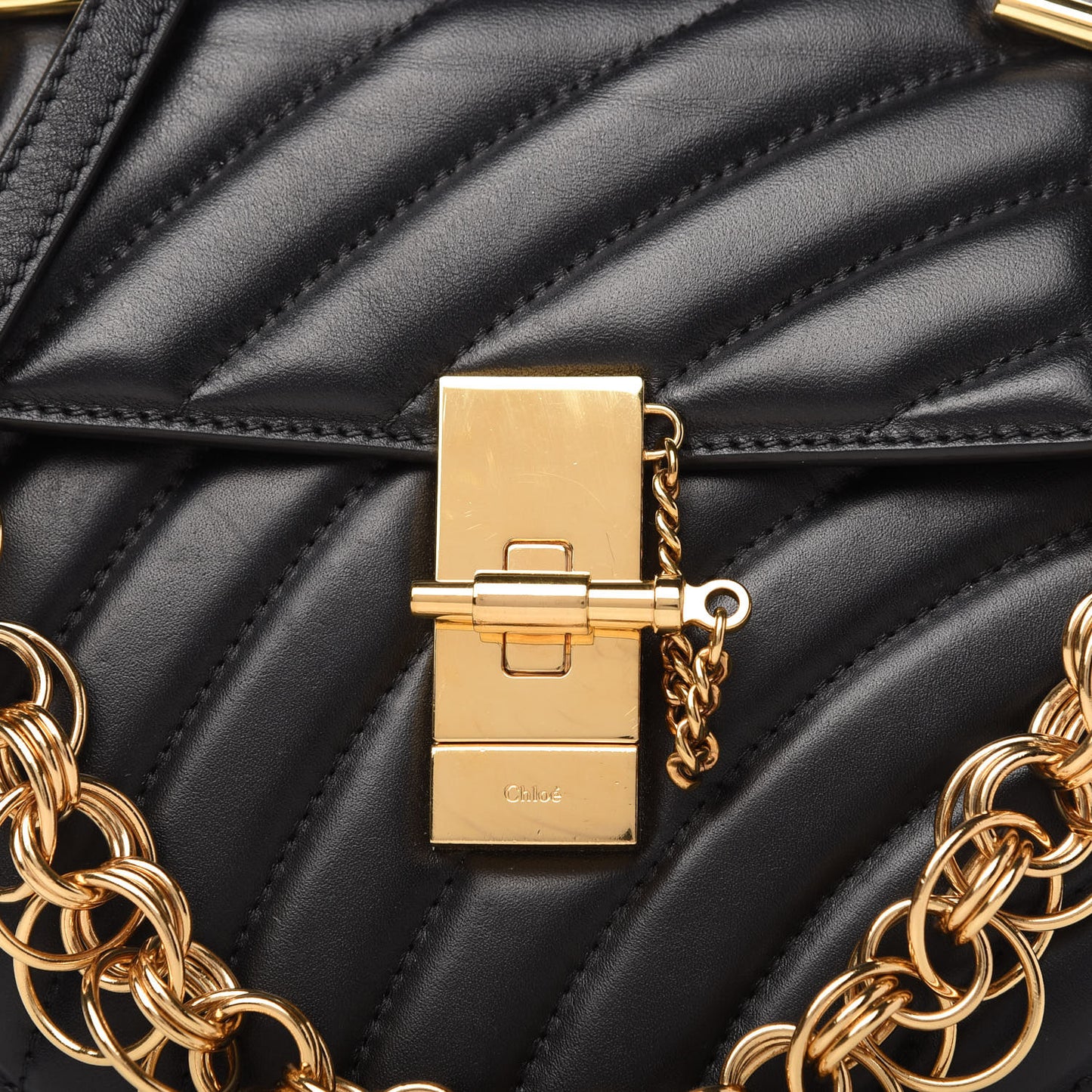 Calfskin Quilted Mini Drew Bijou Shoulder Bag Black