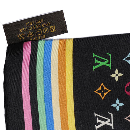 Louis Vuitton Silk Monogram Multicolor Bandeau Black 4 of 4