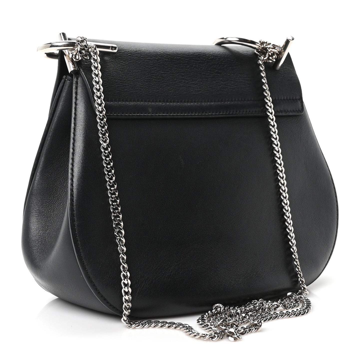 Suede Smooth Calfskin Drew Shoulder Bag Black