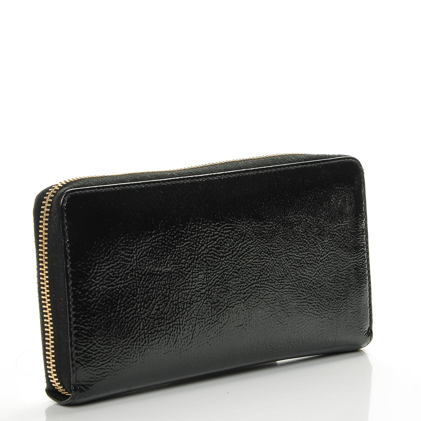 Patent Belle De Jour Zip Around Wallet Black