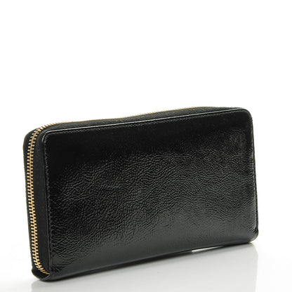 Saint Laurent Patent Belle De Jour Zip Around Wallet Black 3 of 6