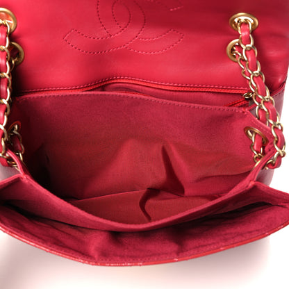 Chanel Patent Goatskin Quilted Small 3 Pocket Accordion Flap Red 5 of 10