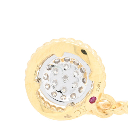 Roberto Coin 18K Yellow White Gold Diamond Barocco Hoop Drop Earrings 4 of 5