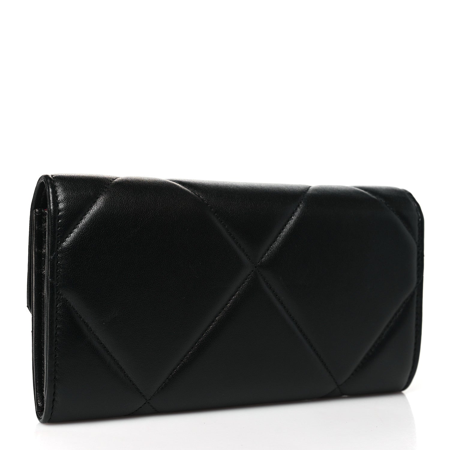 Chanel Lambskin Quilted Chanel 19 Flap Wallet Black 3 of 9