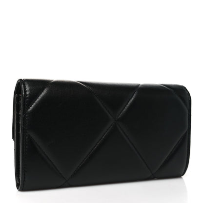 Chanel Lambskin Quilted Chanel 19 Flap Wallet Black 3 of 9