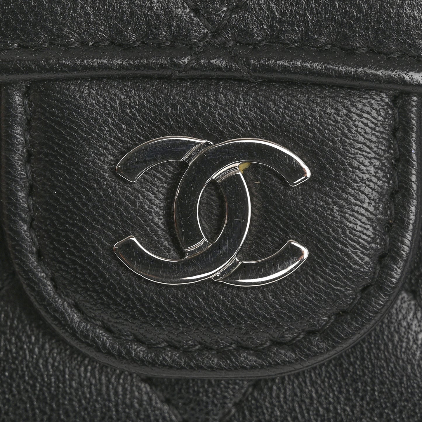 Lambskin Quilted Flap Card Holder Wallet Black