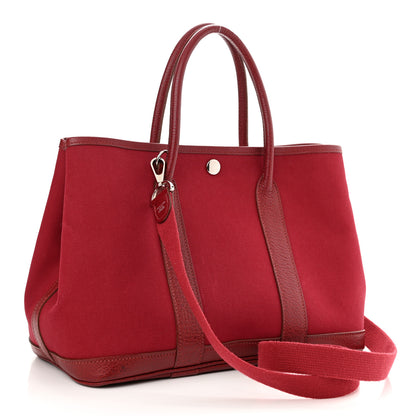 Hermes Toile Buffle Garden Party 30 TPM Rouge Imperial 3 of 10