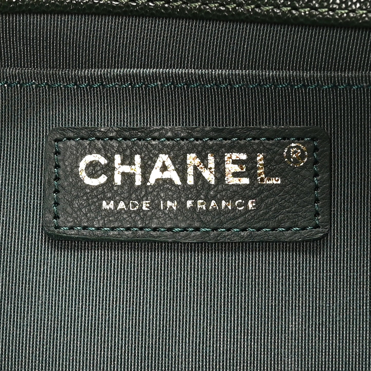 Caviar Chevron Quilted Medium Boy Flap Dark Green