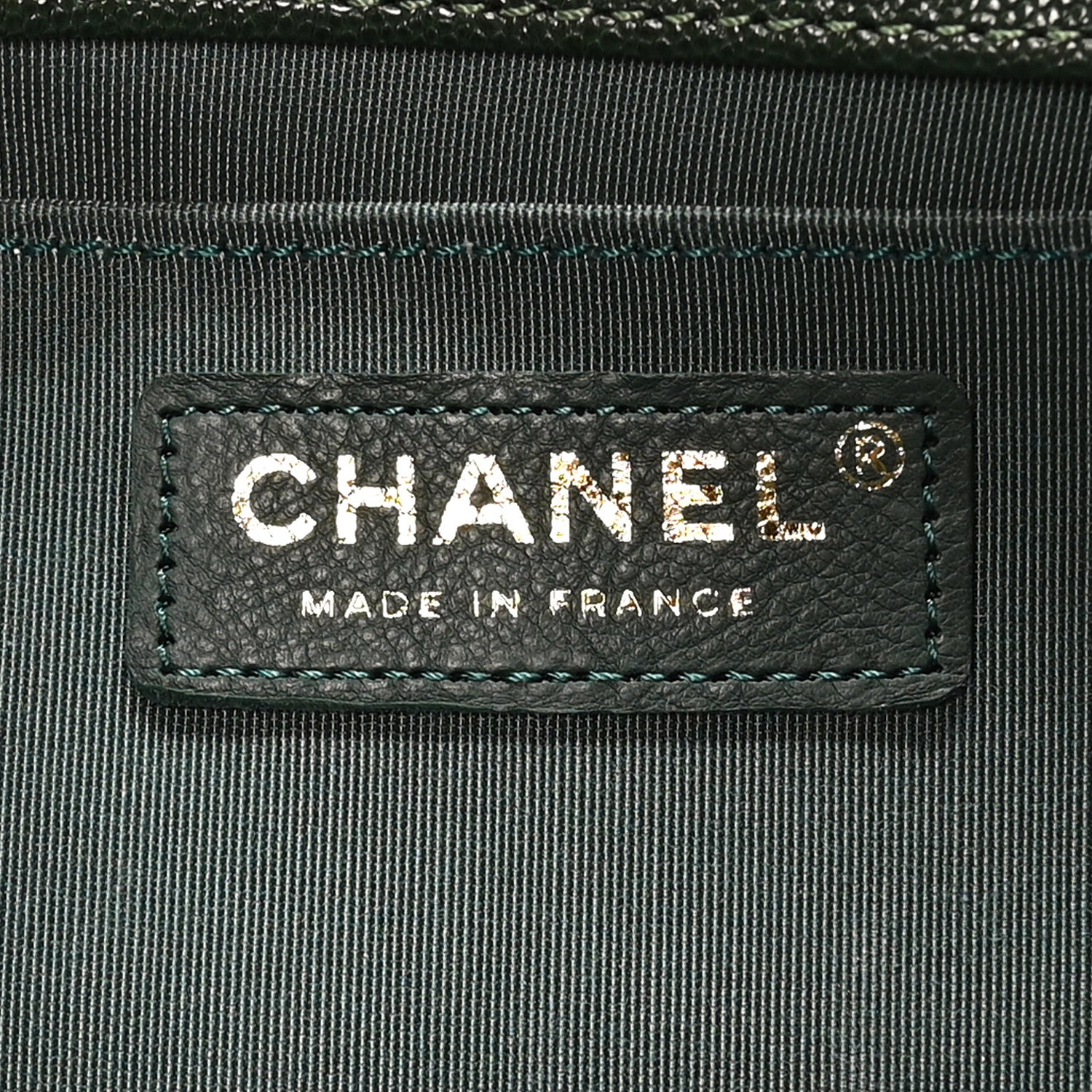 Chanel Caviar Chevron Quilted Medium Boy Flap Dark Green 6 of 11