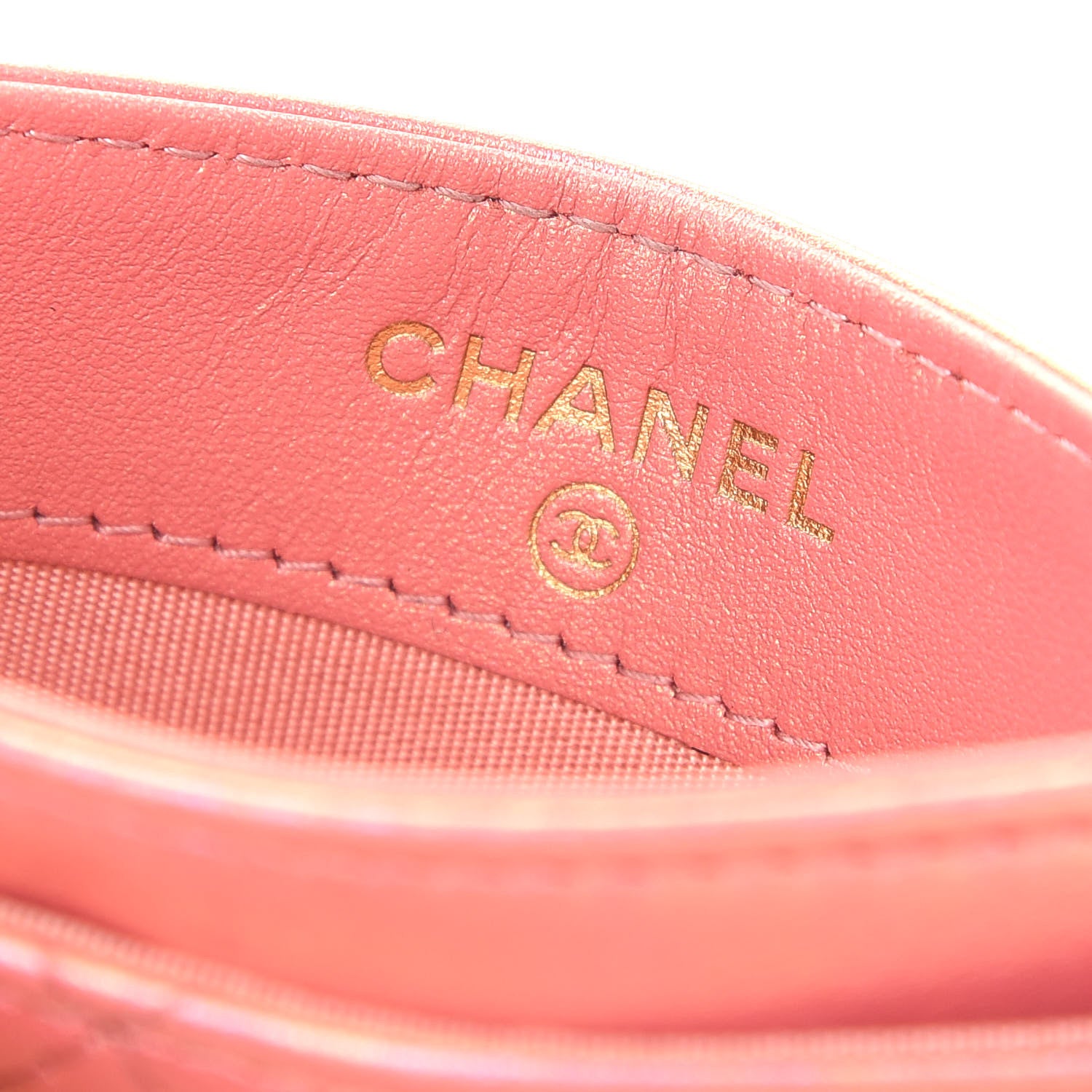 Chanel Iridescent Calfskin Quilted Chanel 19 Card Holder Pink 6 of 9