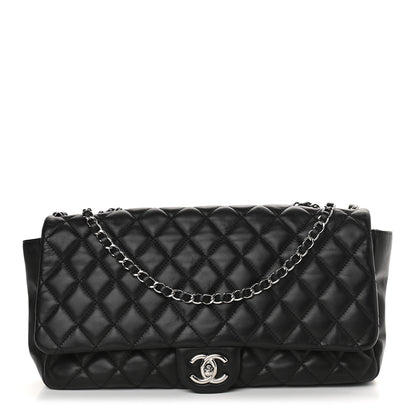 Chanel Lambskin Quilted Jumbo Coco Rain Flap Black 1 of 9
