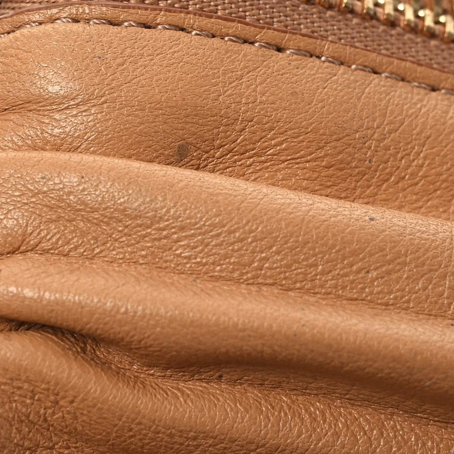Lambskin Pleated Bracelet Pouch Shoulder Bag Warm Desert