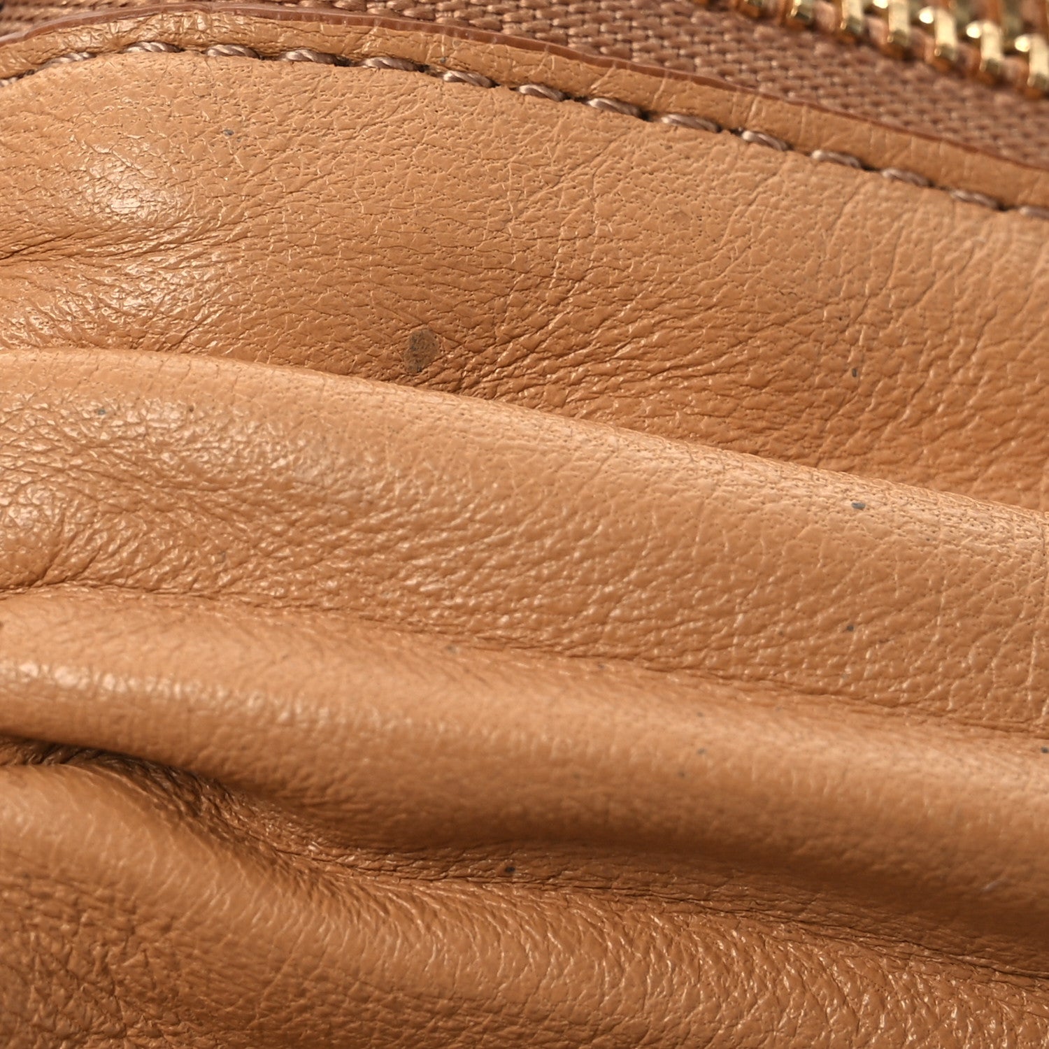 Loewe Lambskin Pleated Bracelet Pouch Shoulder Bag Warm Desert 12 of 12