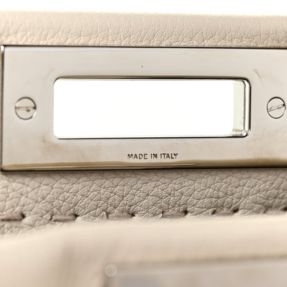 Fendi Cuoio Romano Selleria Vitello Dolce Lace Up Medium Peekaboo Iconic Satchel Camelia Milk Grigio Polvere 7 of 15