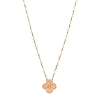 Van Cleef & Arpels 18K Rose Gold Vintage Alhambra Pendant Necklace 1 of 6