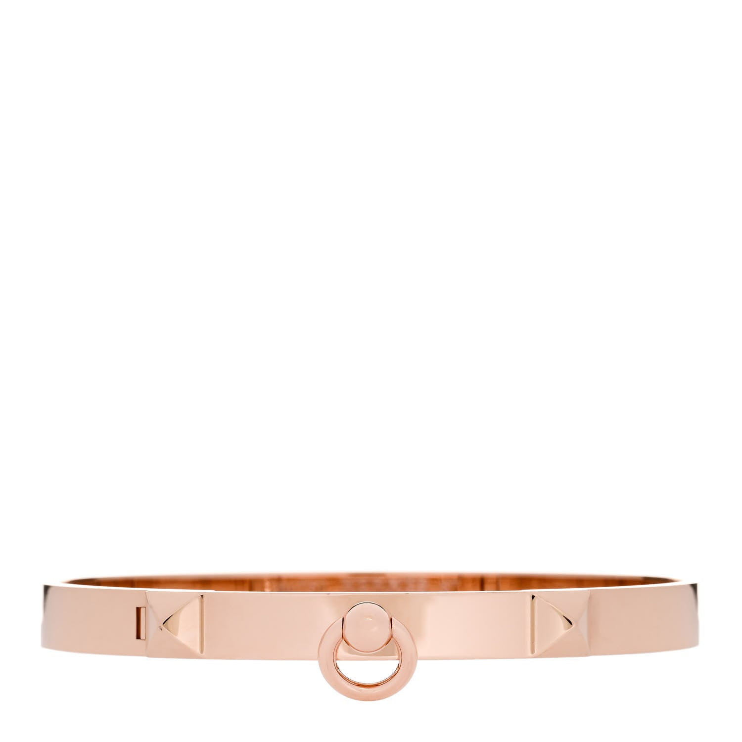 Hermes 18K Rose Gold PM Collier De Chien Bracelet ST 1 of 4