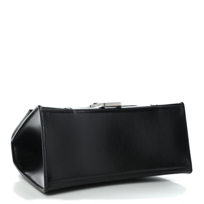 Balenciaga Shiny Box Calfskin Graffiti Logo Small Hourglass Top Handle Bag Black Silver 4 of 9