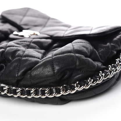 Chanel Washed Lambskin Quilted Medium Chain Around Messenger Black 9 of 12