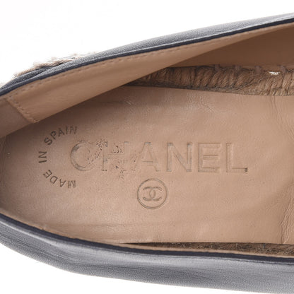 Chanel Lambskin CC Espadrilles 39 Navy 6 of 12