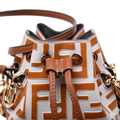 Fendi Vitello Grace F is Fendi Bi-Color FF 1974 Embossed Mini Mon Tresor Bucket Bag Camelia Saddler Brandy 15 of 17