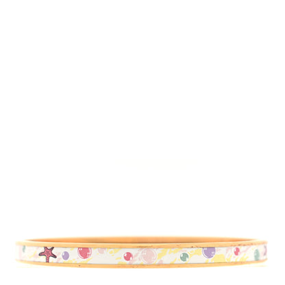 Hermes Enamel Printed Flagship Extra Narrow Bracelet 65 White 3 of 5