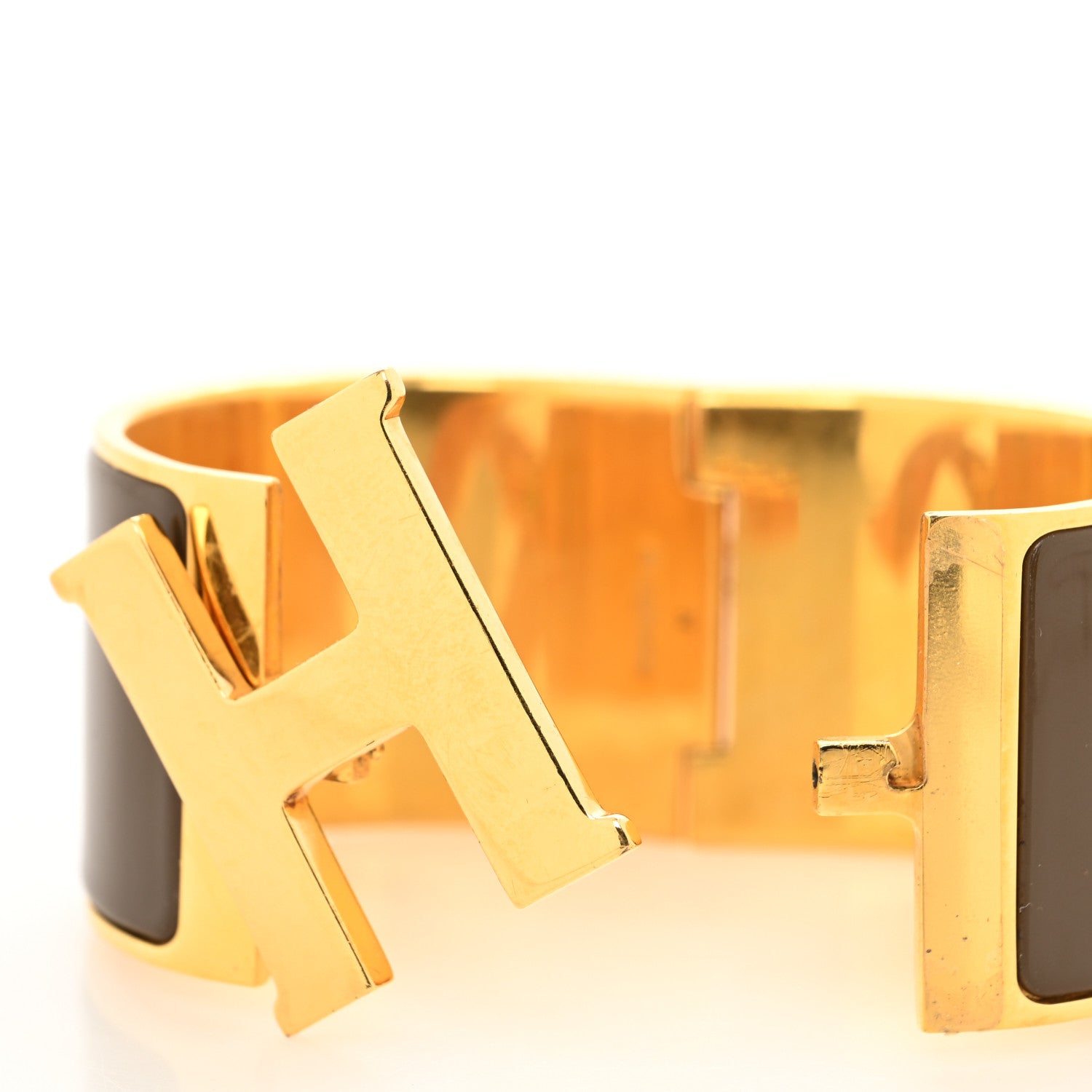 Hermes Enamel Extra Wide Clic Clac H Bracelet GM Chocolate 4 of 5
