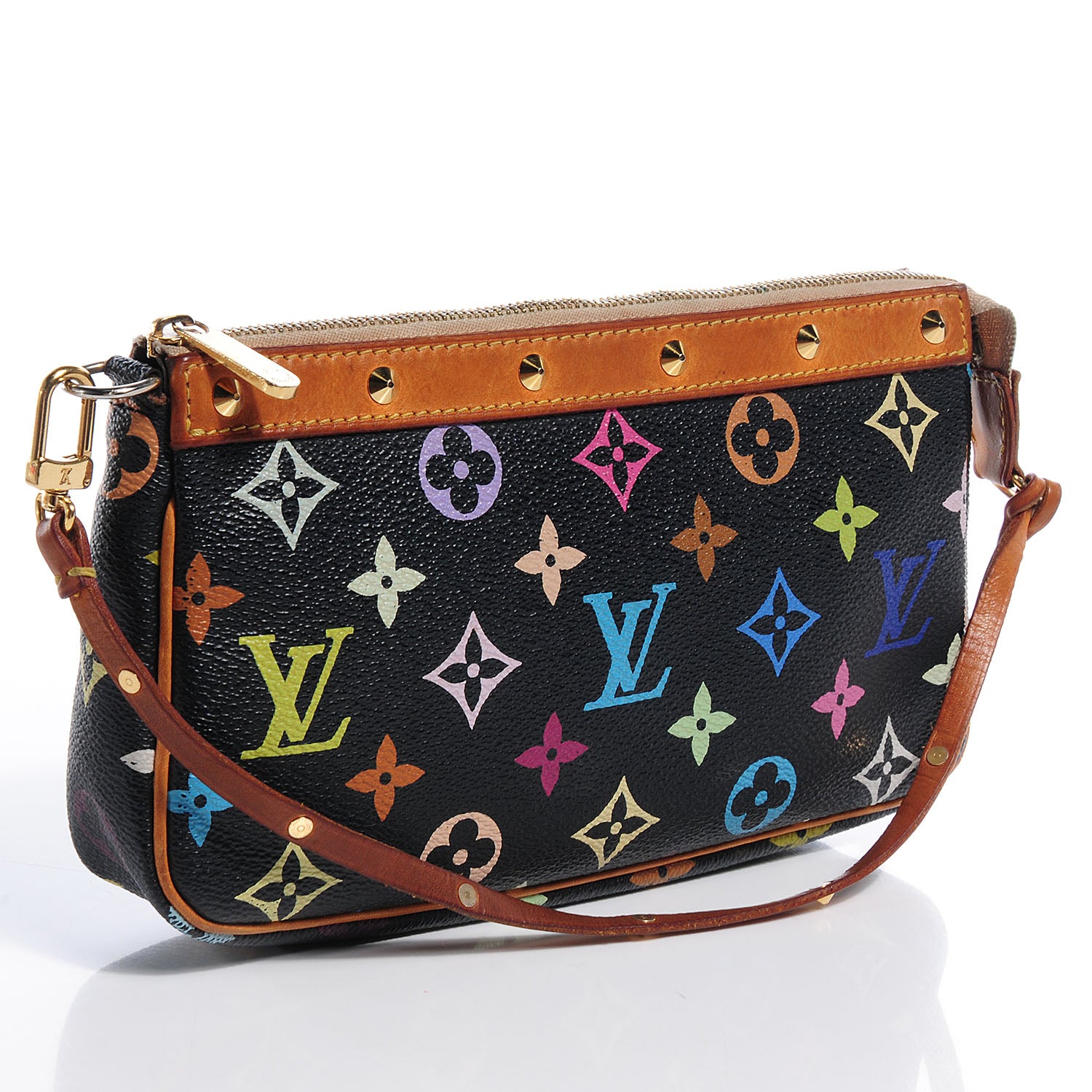Louis Vuitton Monogram Multicolor Pochette Accessories Black 3 of 8