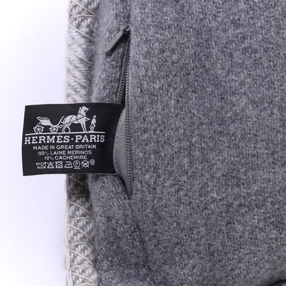 Hermes Wool Cashmere Avalon Paper Block Pillow Gris Acier 3 of 3