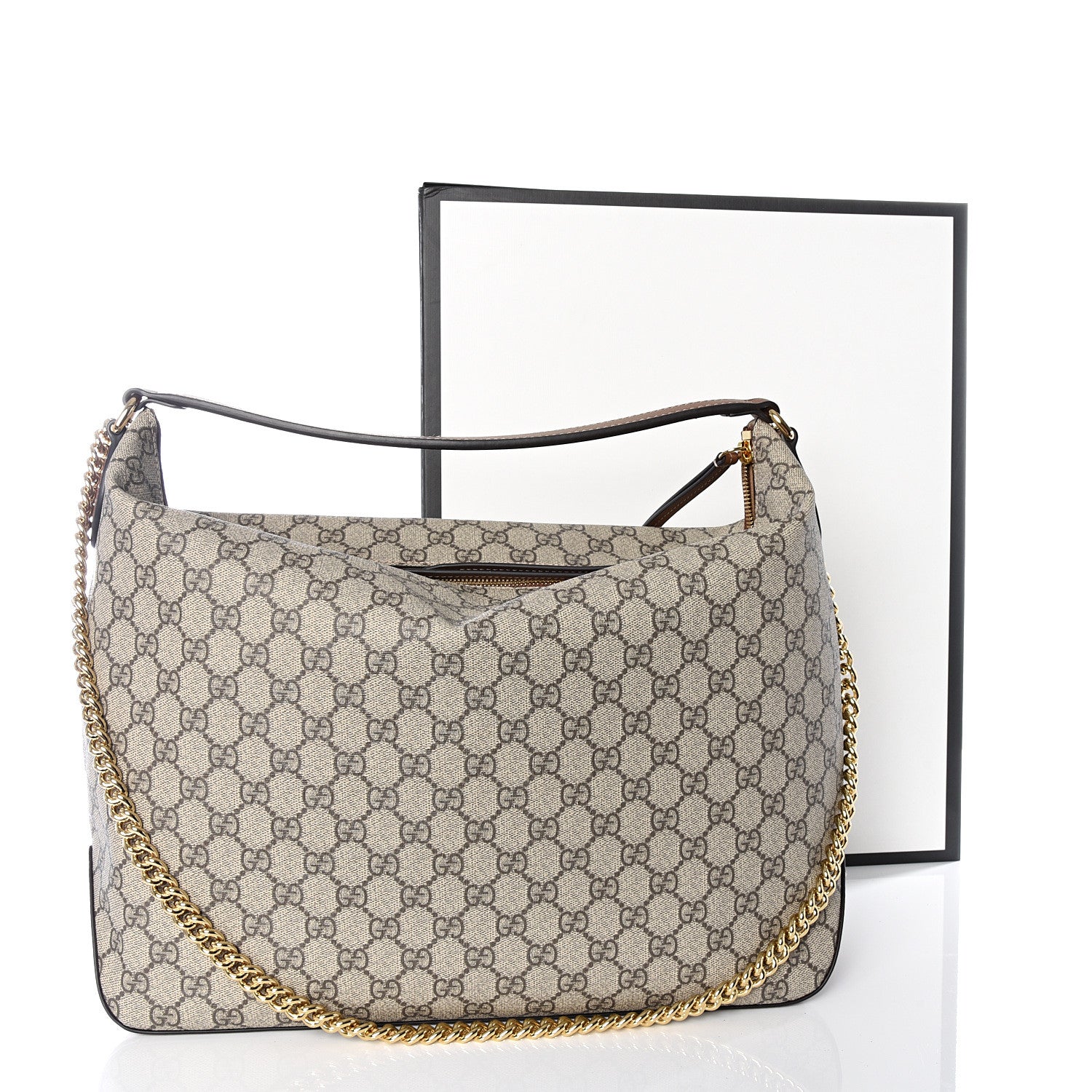 Gucci GG Supreme Monogram Large Linea A Hobo Light Brown 10 of 10