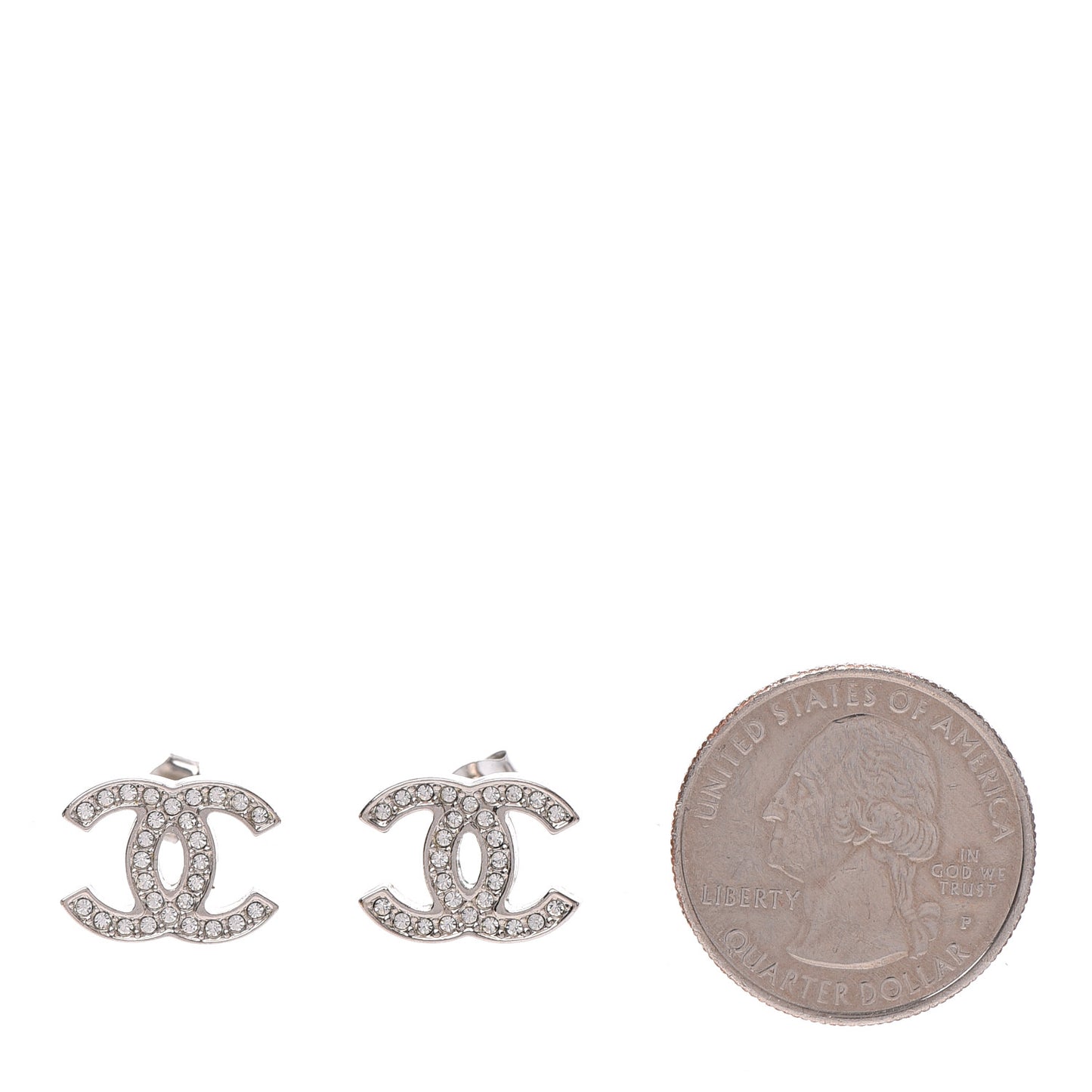 Crystal CC Earrings Silver