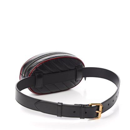 Gucci Calfskin Matelasse GG Marmont Belt Bag 75 30 Black 3 of 11
