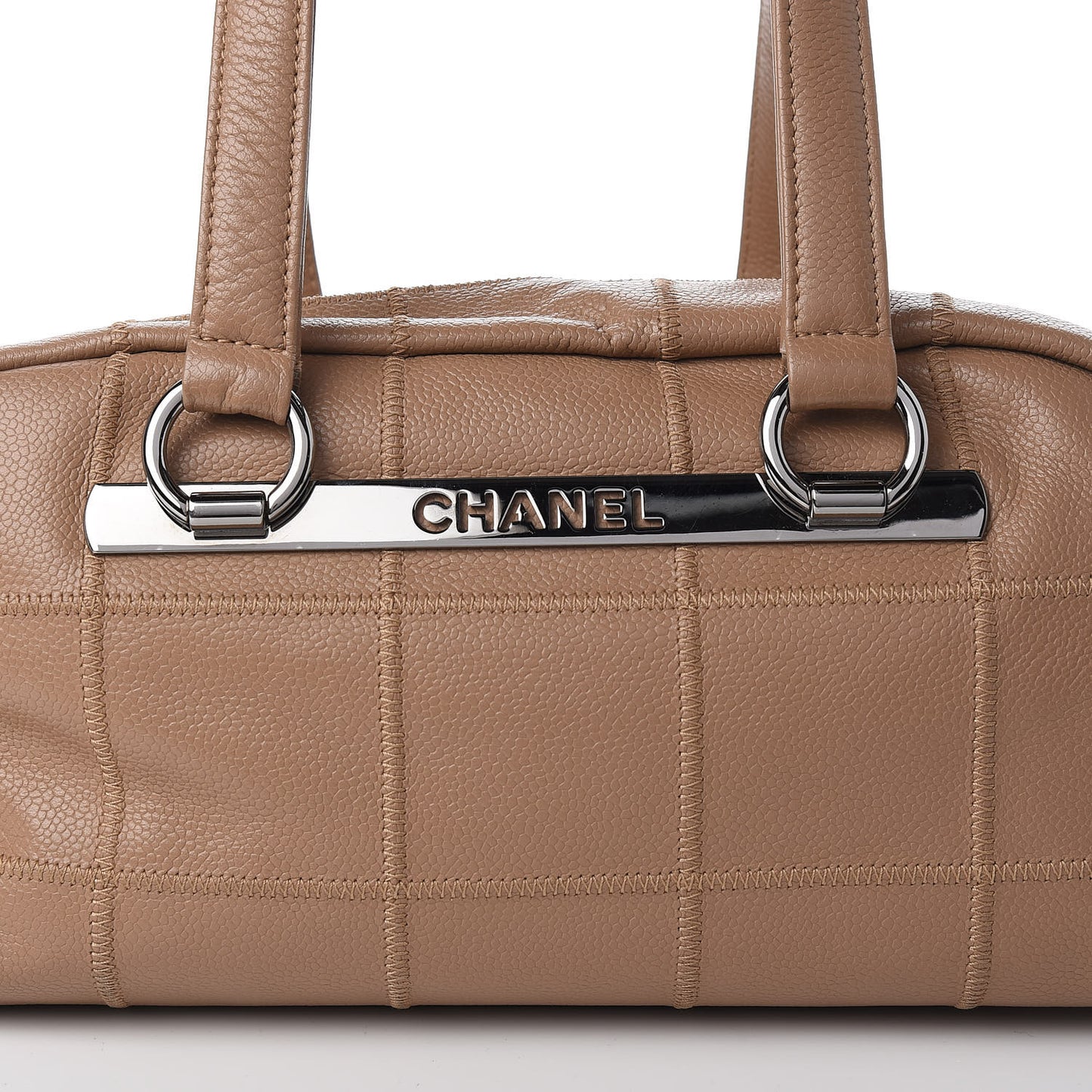 Caviar Square Stitched Tote Beige