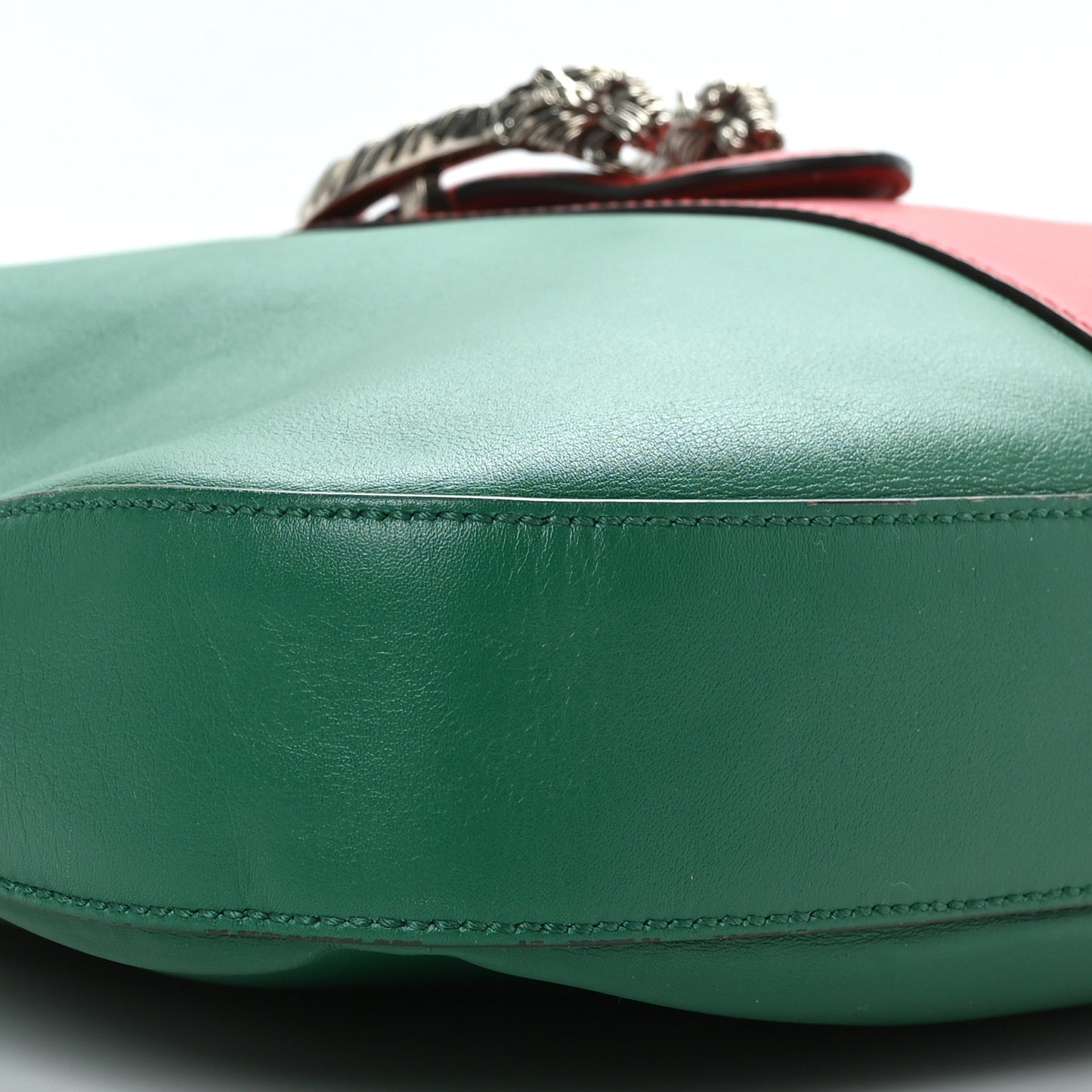Calfskin Web Stripe Medium Dionysus Hobo Emerald