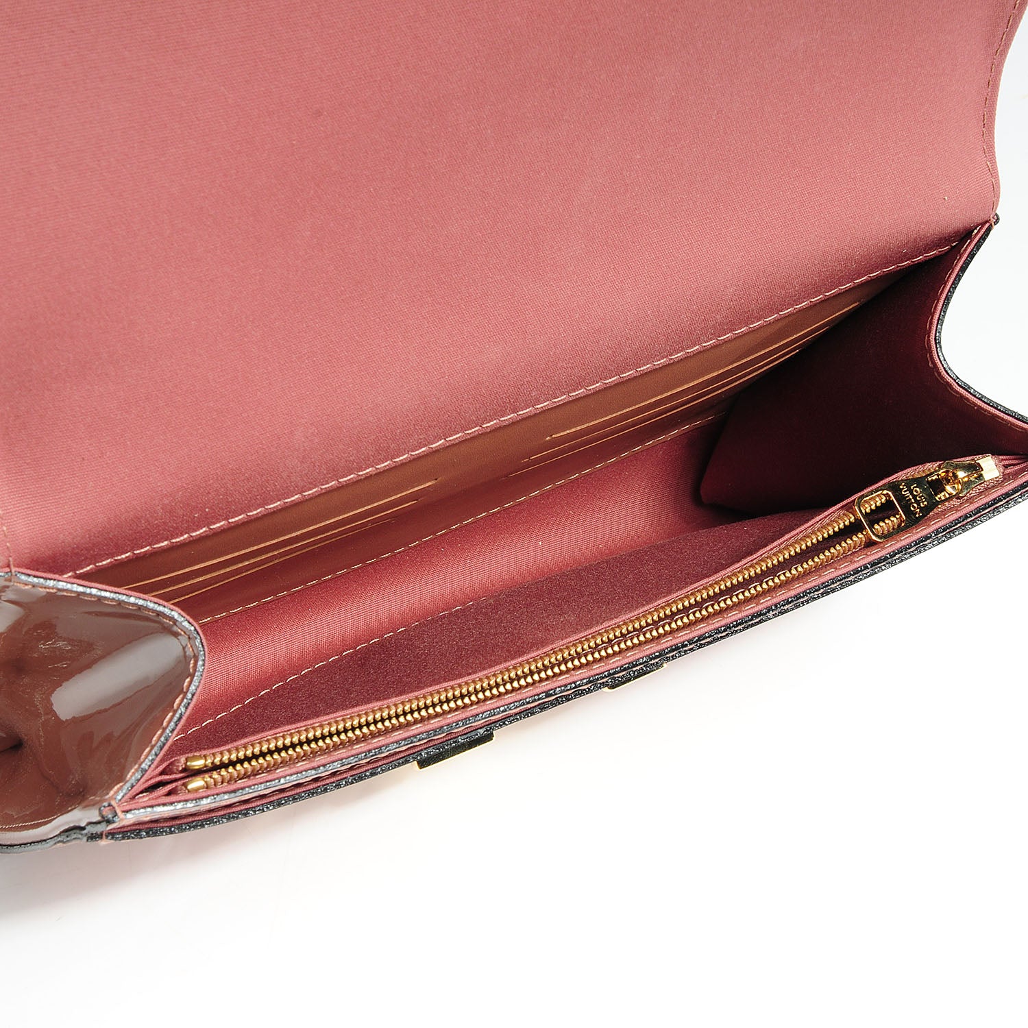 Louis Vuitton Vernis New Sobe Clutch Rose Velours 5 of 7
