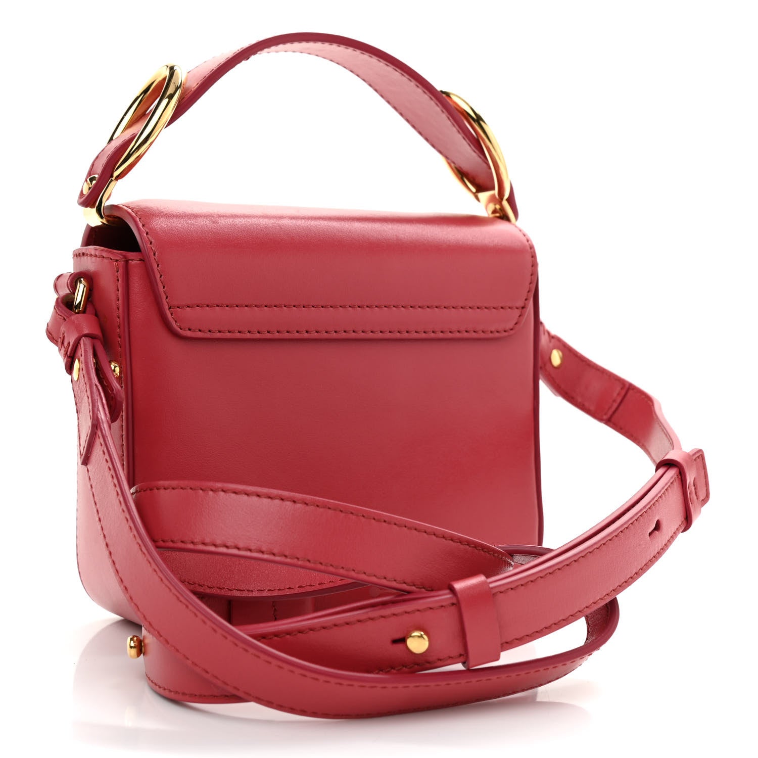 Chloe Shiny Calfskin Suede Mini C Double Carry Scarlet Pink 3 of 8