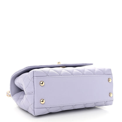 Chanel Caviar Quilted Mini Coco Handle Flap Light Purple 4 of 10
