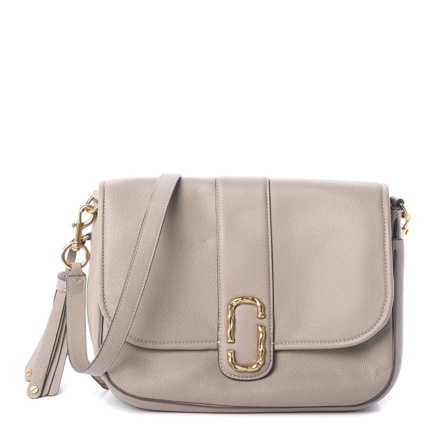 Calfskin Interlock Courier Messenger Taupe