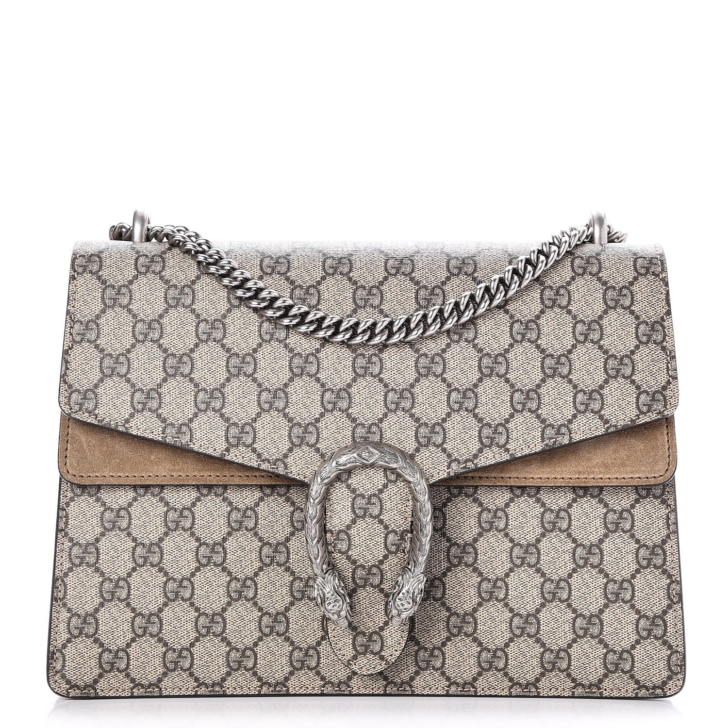 Gucci GG Supreme Monogram Medium Dionysus Shoulder Bag Taupe 1 of 8