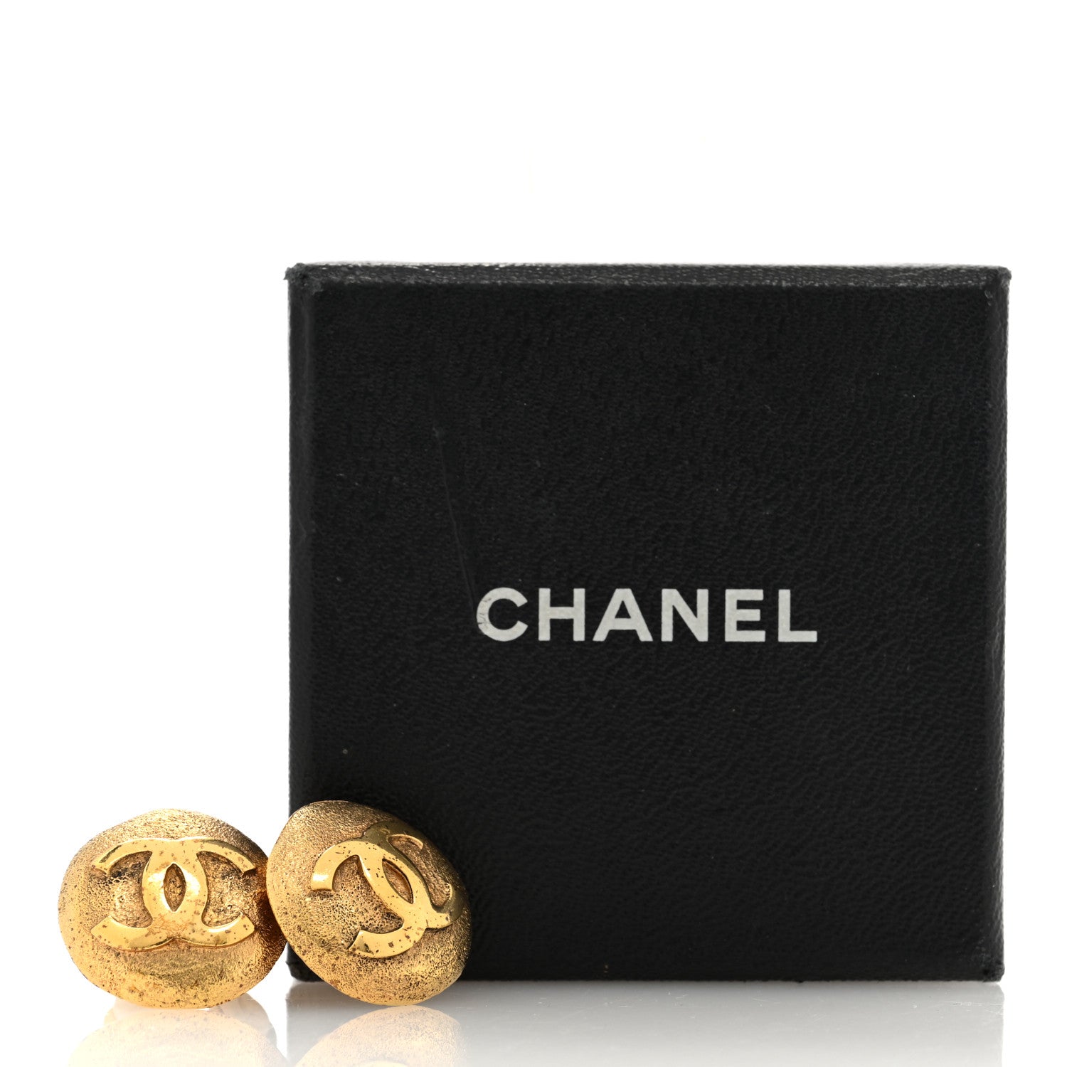 Chanel Metal CC Button Clip On Earrings Gold 5 of 5