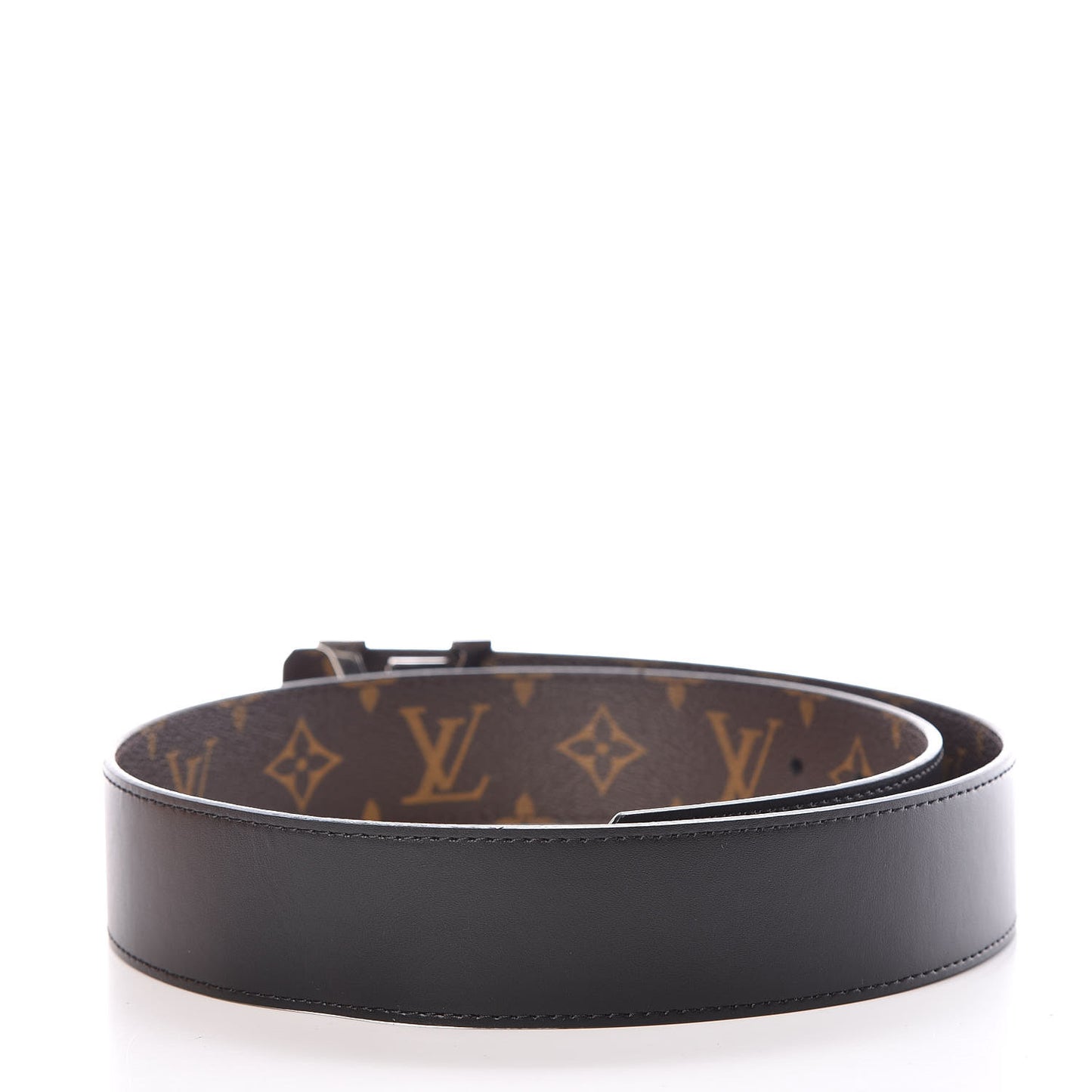 Calfskin Monogram 30mm LV Initiales Reversible Belt 80 32 Black