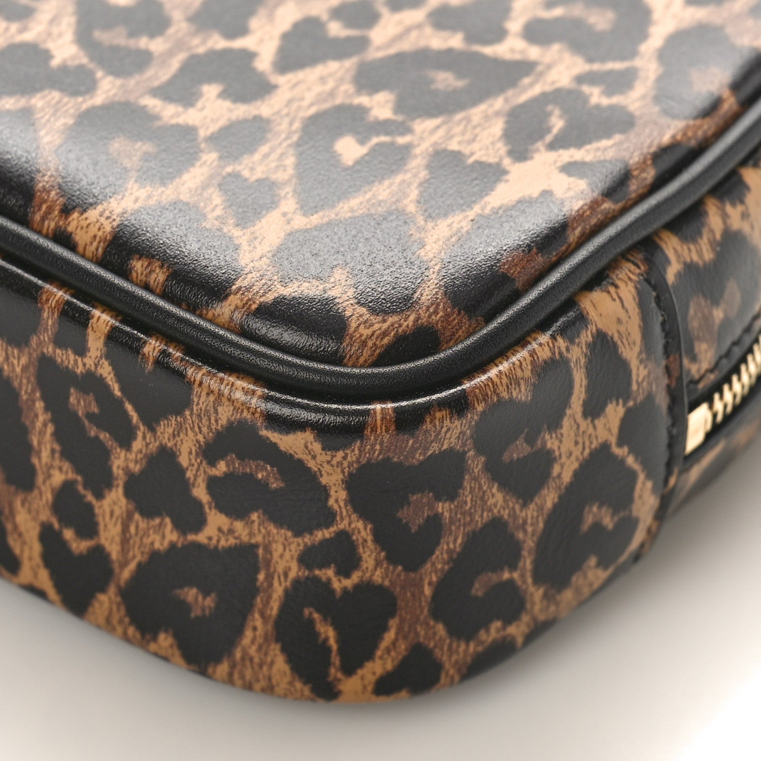 Saint Laurent Calfskin Heart Leopard Print Monogram Mini Lou Camera Bag Toffee 8 of 8