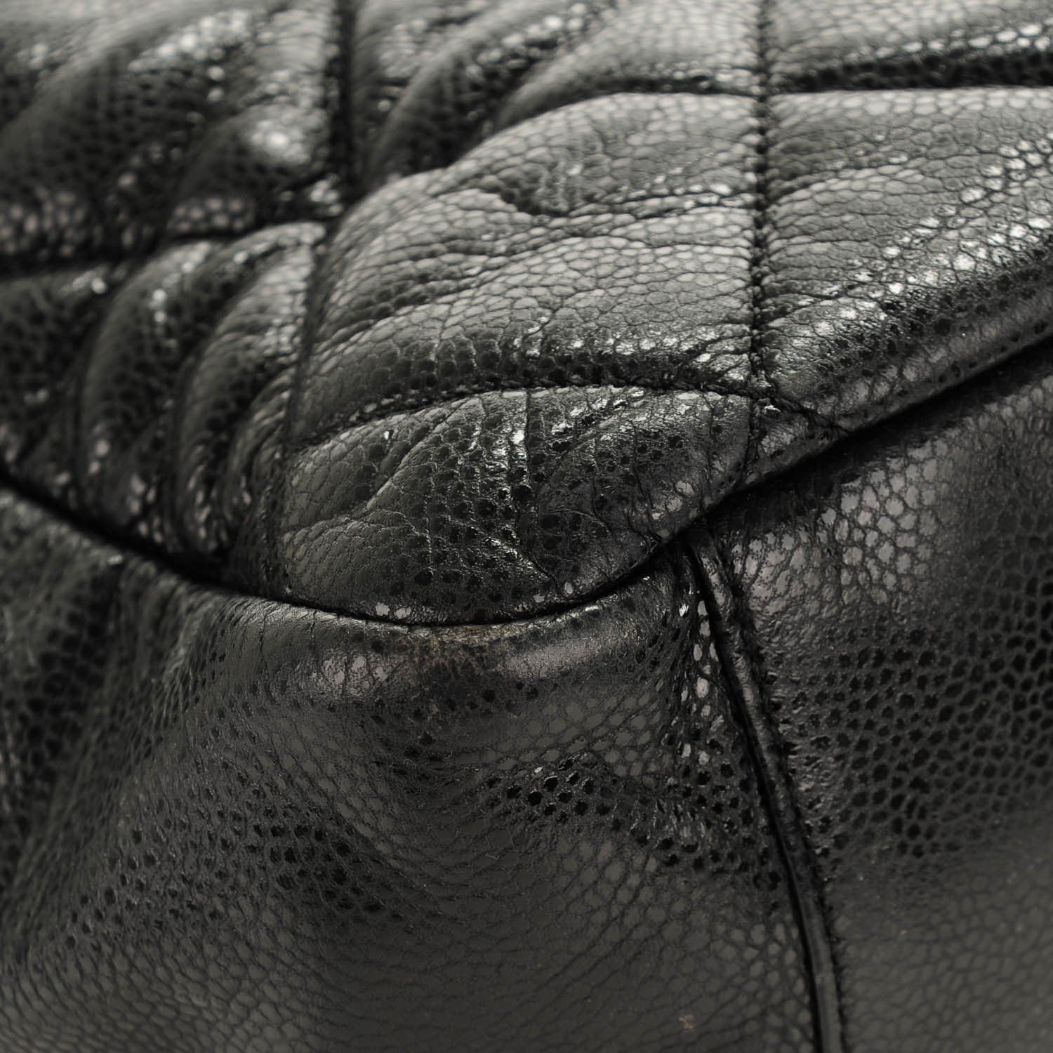 Chanel Glazed Caviar Quilted Stretch Spirit Messenger Bag Black 10 of 12