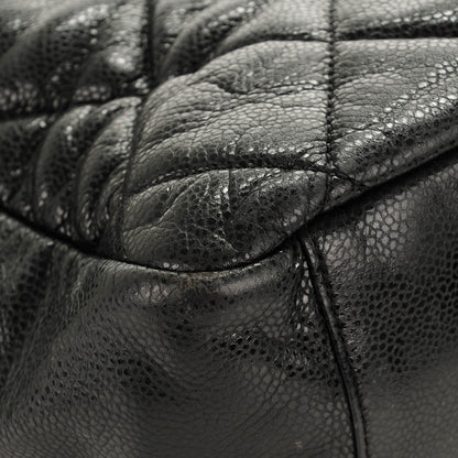 Chanel Glazed Caviar Quilted Stretch Spirit Messenger Bag Black 10 of 12