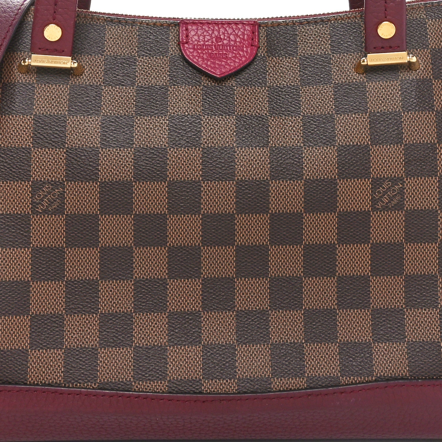 Louis Vuitton Damier Ebene Cuir Taurillon Hyde Park Fuchsia 7 of 10