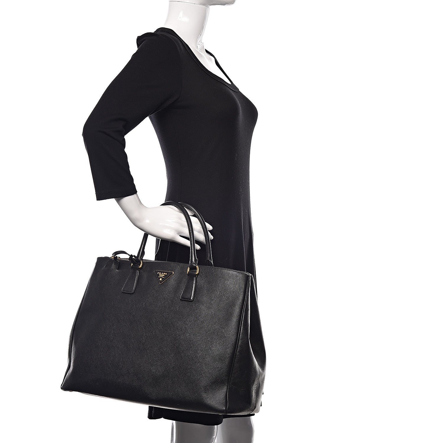 Prada Saffiano Lux Extra Large Galleria Double Zip Tote Black 2 of 26