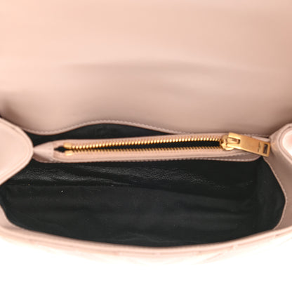 Saint Laurent Calfskin Suede Matelasse Chevron Medium Monogram College Bag Rose Poudre 5 of 13