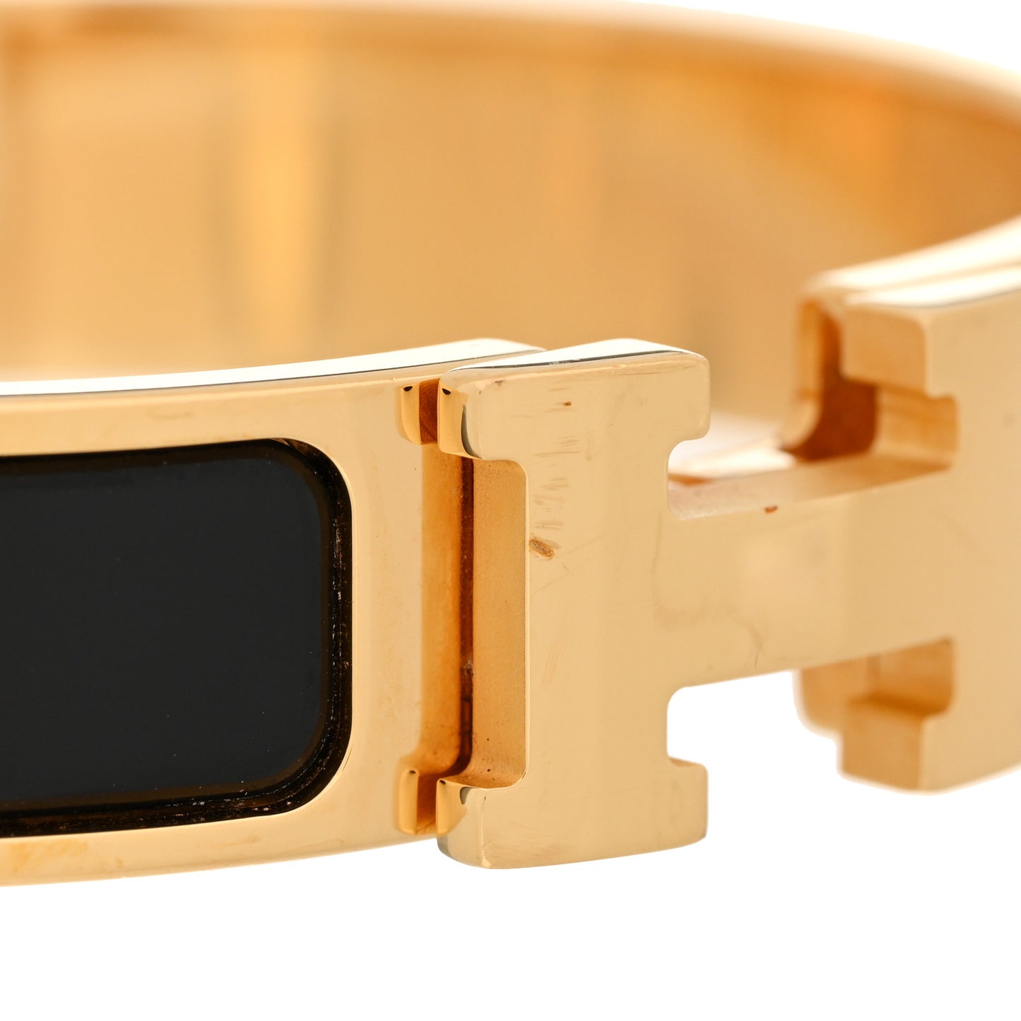 Enamel Narrow Clic Clac H Bracelet GM Black