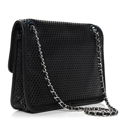Chanel Metallic Perforated Calfskin Small Up In The Air Flap Black 3 of 5