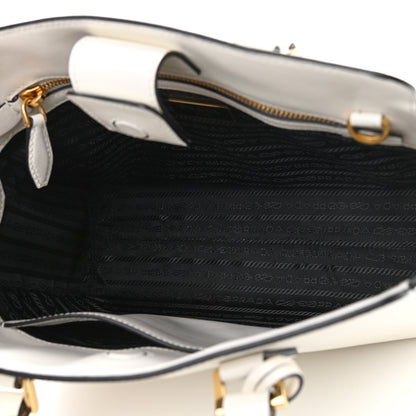 Prada Saffiano Soft Calfskin Small Zippered Tote White 5 of 10